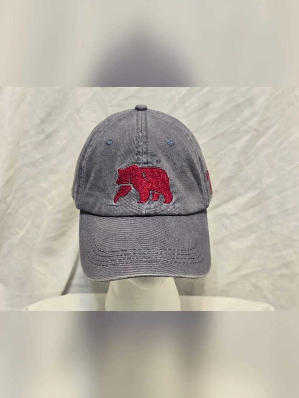 The Normal Brand Original Hat Gray Maroon Adjustable Preppy Cotton St Louis